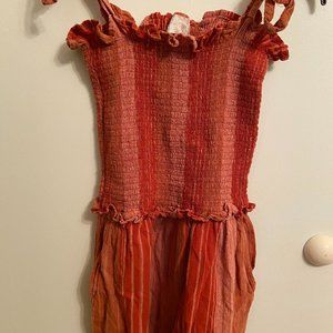 Smocked Striped Jumpsuit